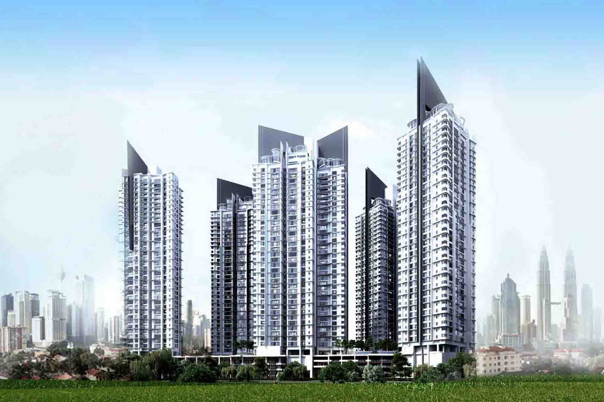 D'Rapport Residences five-tower facade on Jalan Nipah, Ampang Hilir, later repositioned as Cappella Embassy